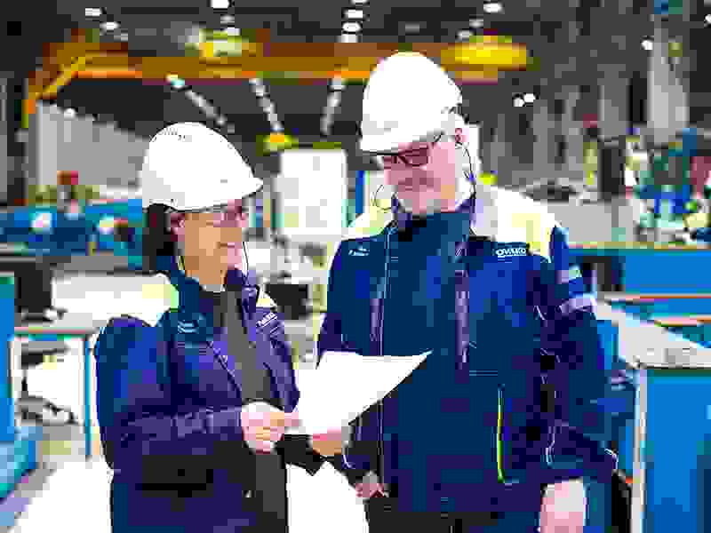 Ovako employees at production site