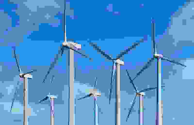 decorative image: wind turbines
