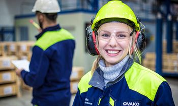 Ovako employee at production site 