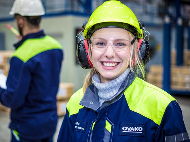 Ovako employee at production site 