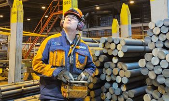 Employee at steel production site